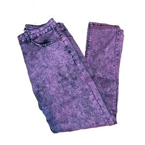Purple acid wash jeans
